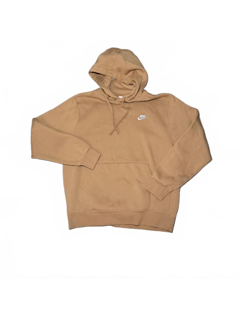 Nike Tan Hoodie Sweatshirt with White Logo - Size XL